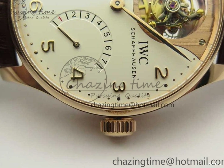 MIROTIME 0217 Portuguese Tourbillon IW5046 RG ZF Best Edition White Dial on Brown Leather Strap UrbanStyle 7144